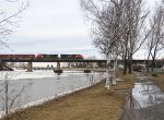 402 goes across the thawing Rimouski river